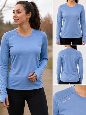 NWT Sugoi Women's Long Sleeve Performance Training Shirt Blue Size M